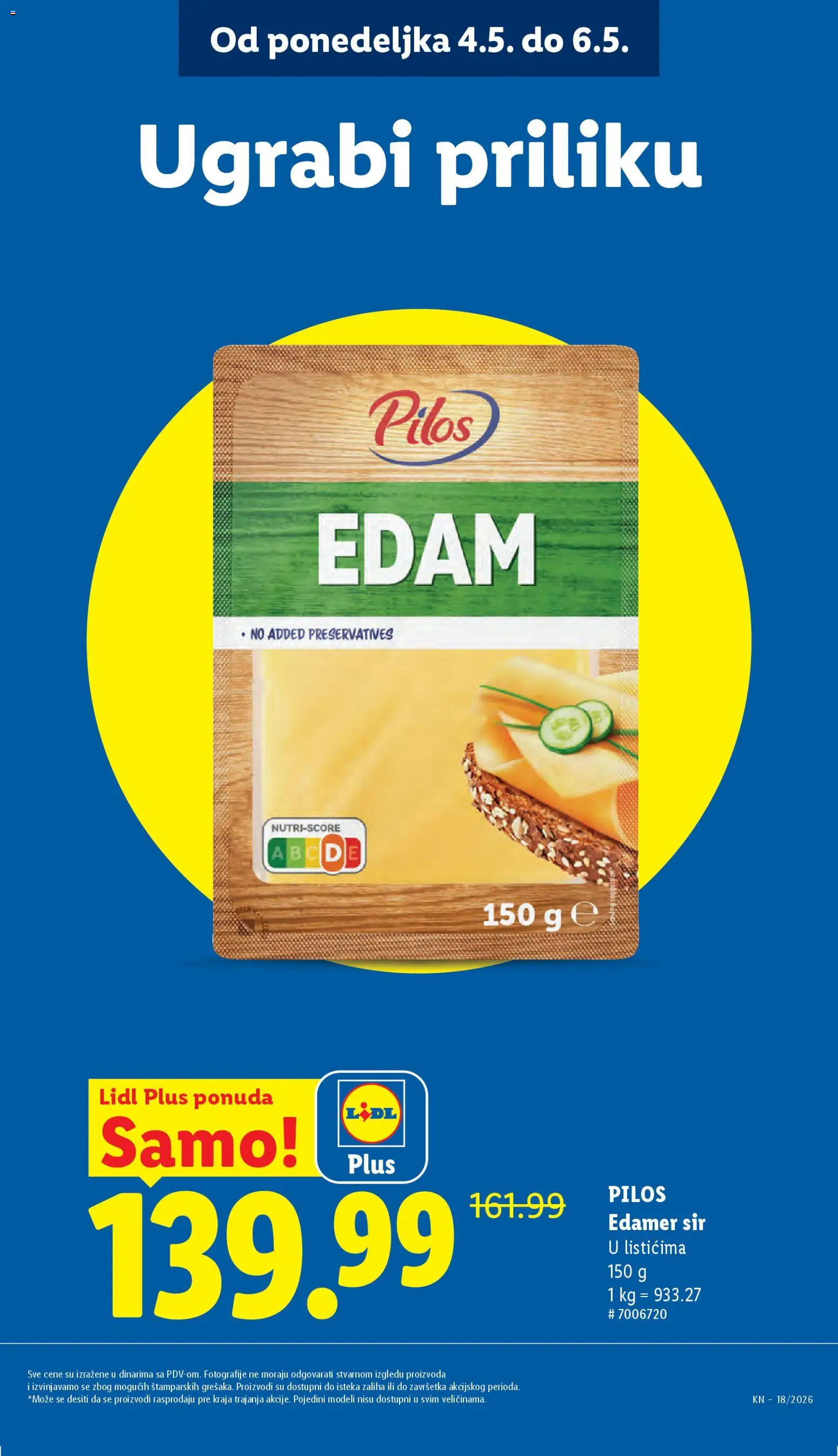 Lidl katalog - važi od 30.04.2026 | Strana: 15 | Proizvode: Edamer, Sir