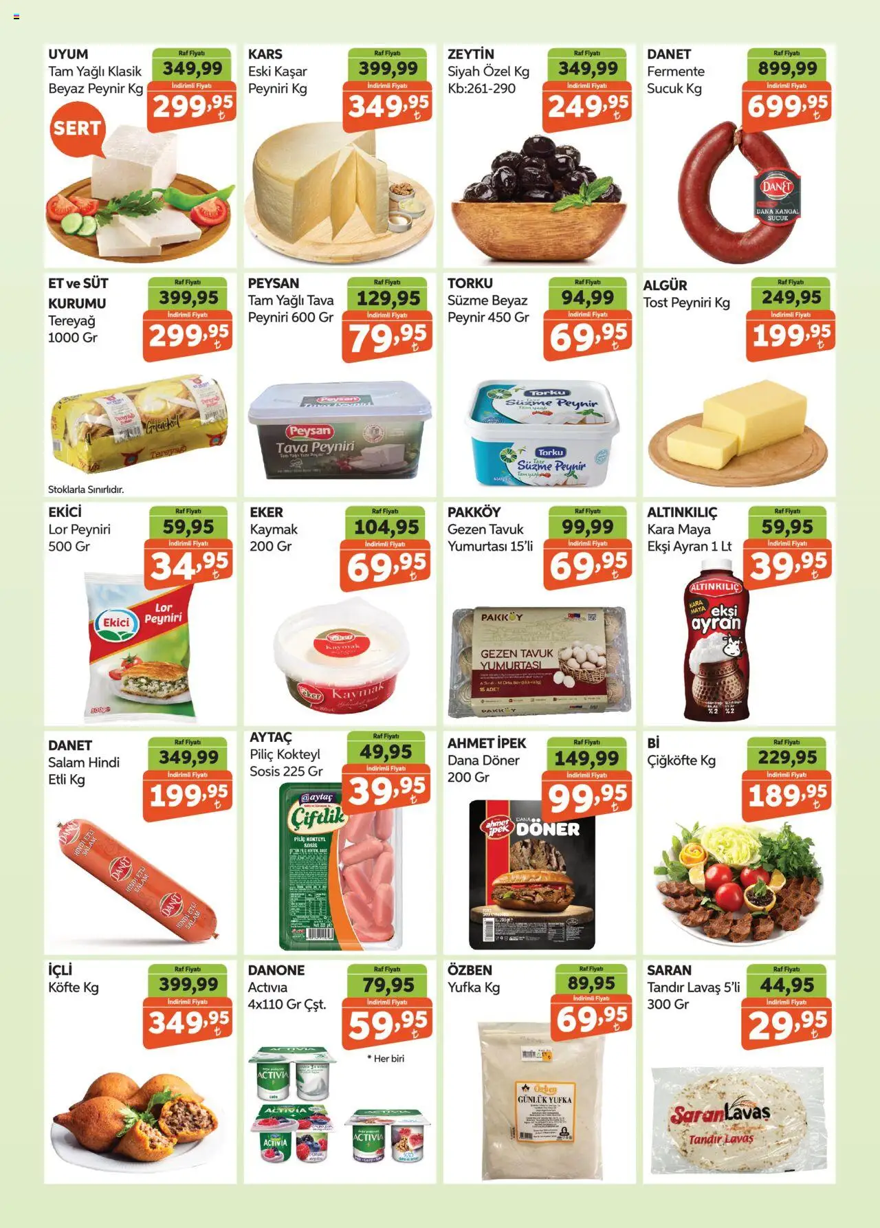 Biçen Market Katalog - 13.08.2025 tarihinden itibaren geçerlidir | Sayfa: 2 | Ürünler: Döner, Süt, Tereyağı, Ekici