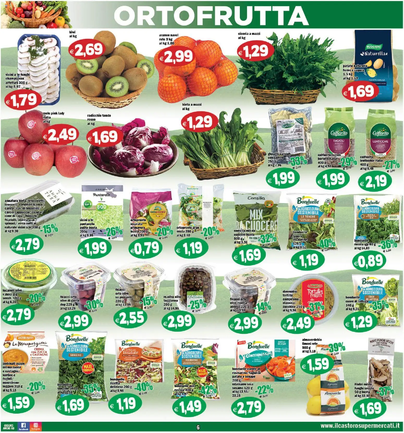 Volantino Il Castoro del 06.12.2025 | Pagina: 6 | Prodotti: Insalata, Fagioli, Lenticchie, Cavolo