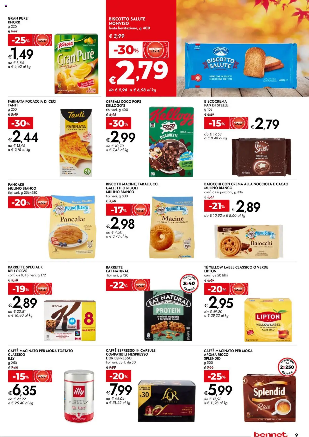 Volantino bennet del 02.10.2025 | Pagina: 9 | Prodotti: Crema, Tè, Mandorle, Alluminio