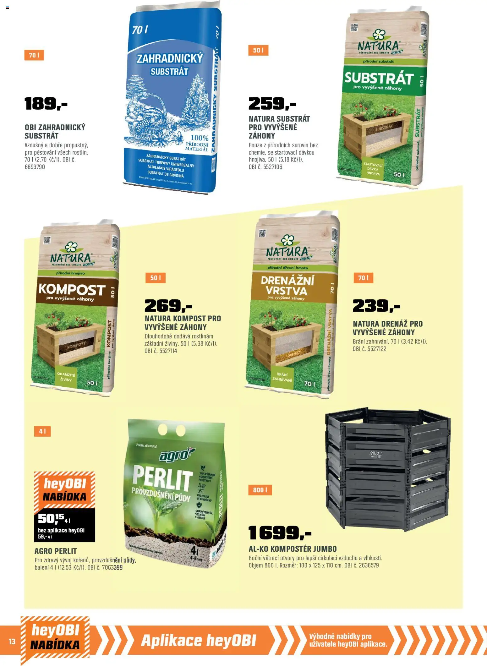 OBI leták od 01.02.2026 | Strana: 14 | Produkty: Kompostér, Substrát, Hnojivo, Zahradnický substrát
