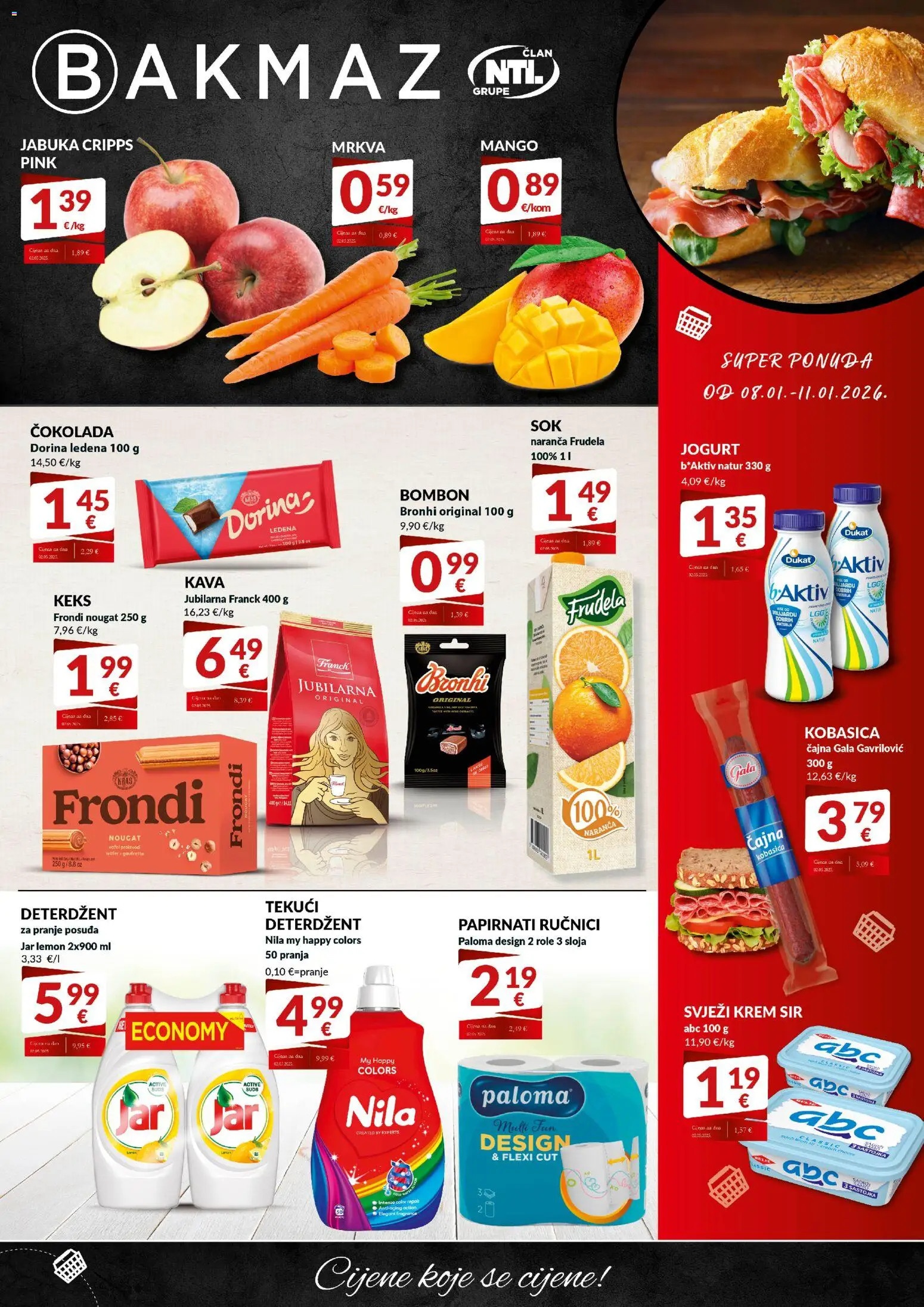Bakmaz katalog | vrijedi od 08.01.2026 | Stranica: 1 | Proizvodi: Keks, Jar, Mango, Jabuka