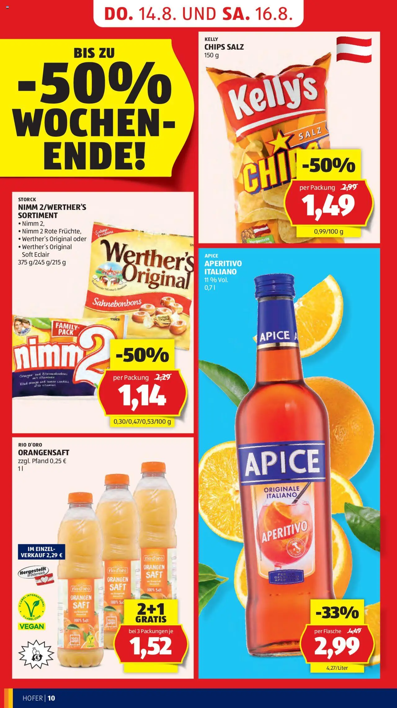 Hofer AT akciós ujság - amely érvényes a következő dátumtól: 14.08.2025 | Oldal: 12 | Termékek: Chips, Vegán