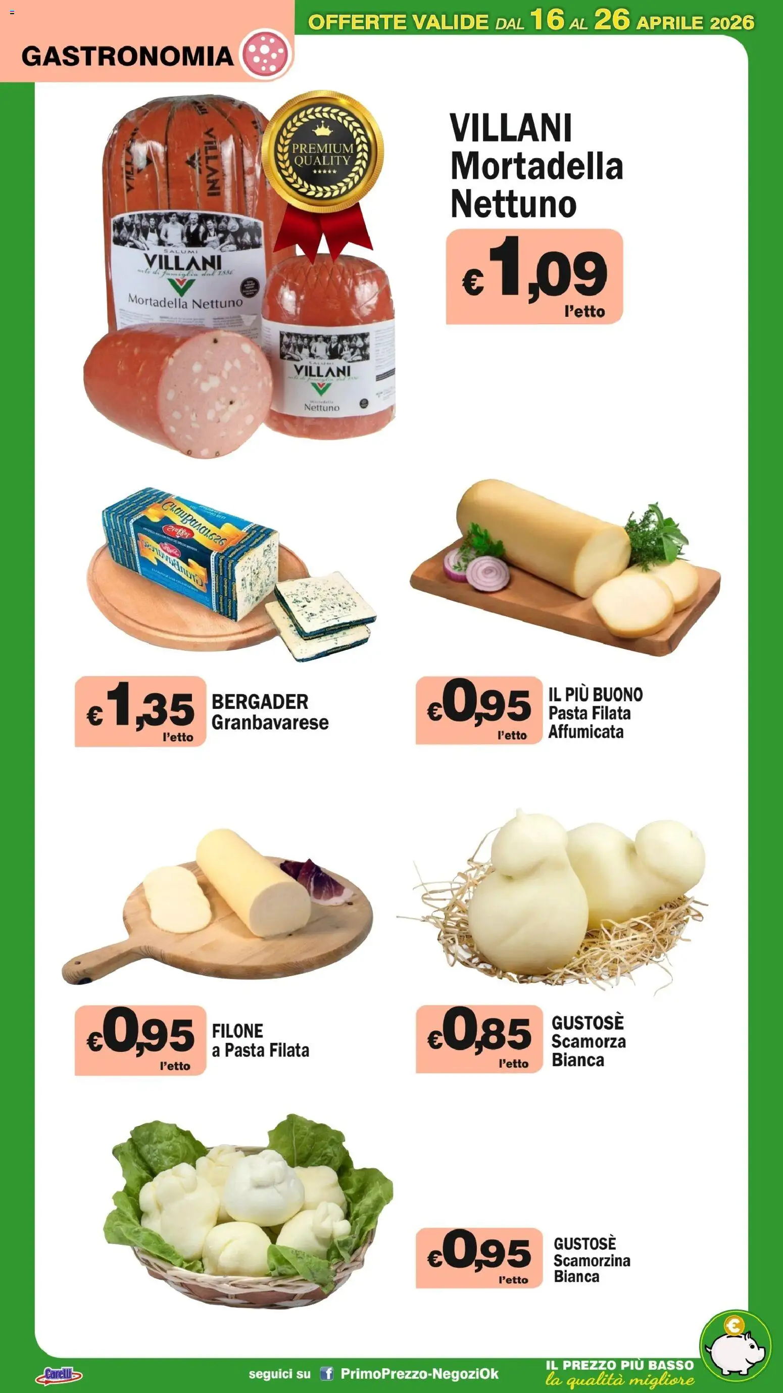 Volantino Primo Prezzo del 16.04.2026 | Pagina: 40 | Prodotti: Pasta, Mortadella