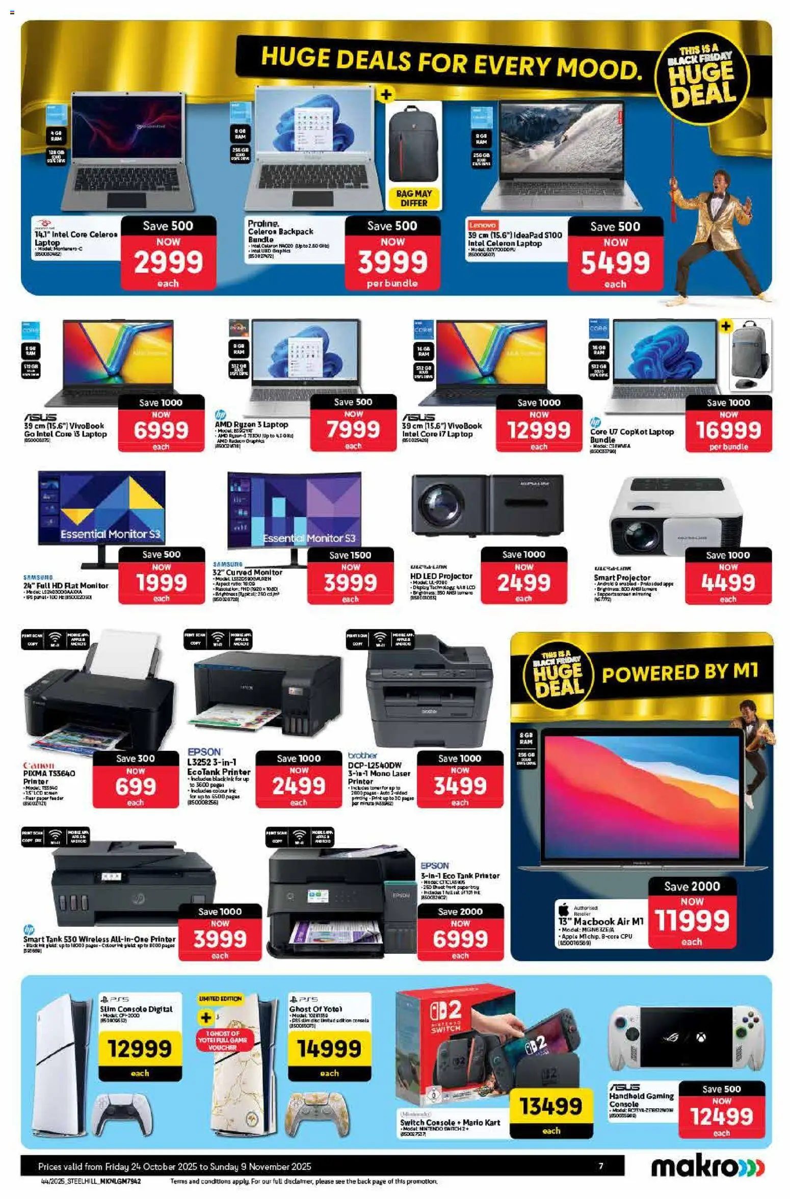 New Makro catalogue – valid from 24.10.2025 | Page: 7 | Products: Monitor, Backpack, Switch, Paper