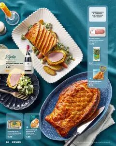 Feestelijk PLUS Zalm in bladerdeeg, Schaal 250 gram - Voorbeeld van een folder van Plus, geldig van 22.03.2026 | Pagina: 60