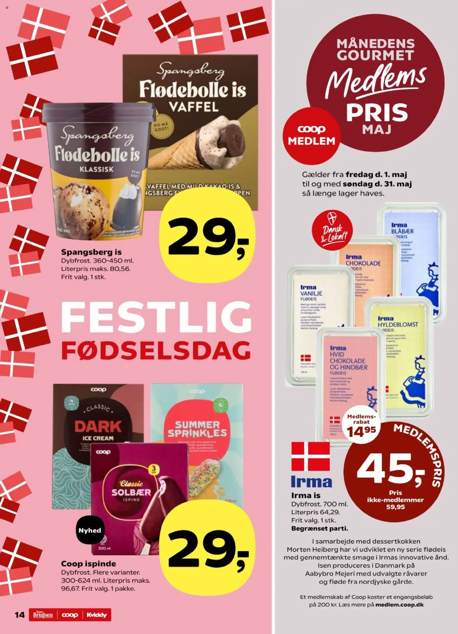 Super Brugsen tilbudsavis – gyldig fra 01.05.2026 | Side: 14 | Produkter: Flødeis, Is, Solbær, Vanilje