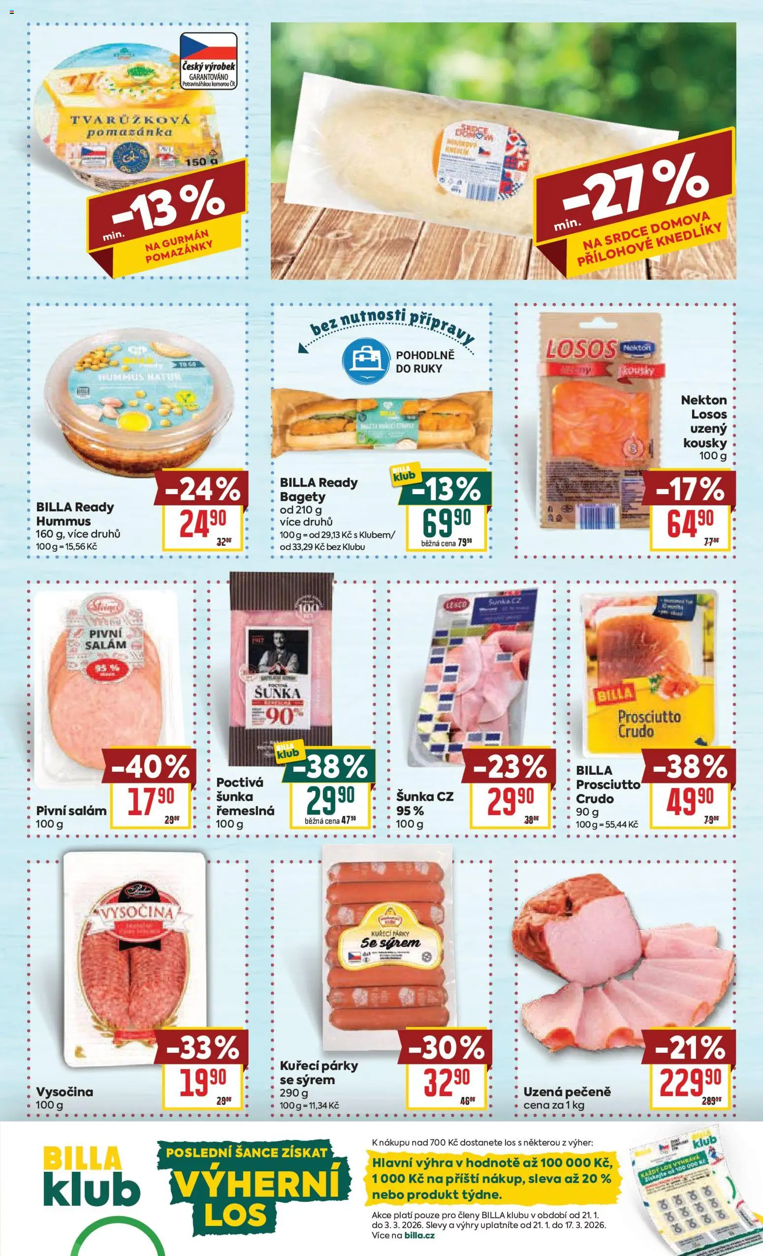 Billa Velký leták od 25.02.2026 | Strana: 13 | Produkty: Salám, Párky, Vysočina, Crudo