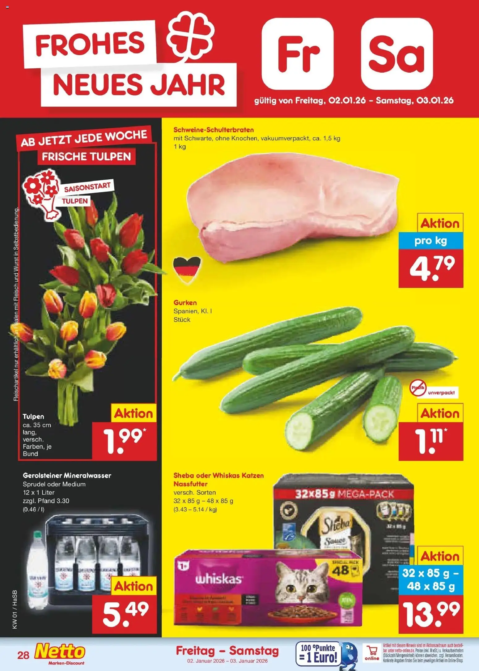 Netto Marken-Discount prospekt Wuppertal	 – gültig ab 28.12.2025 | Seite: 42 | Produkte: Sheba, Fleisch, Whiskas, Gerolsteiner