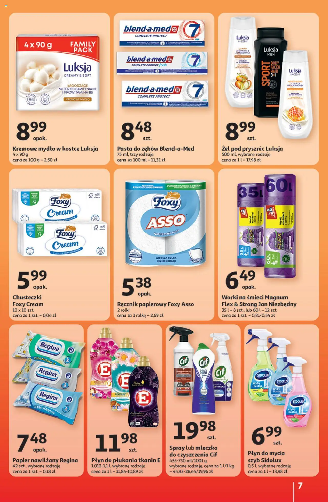 Auchan Gazetka - Jak Pragnę Lata Hipermarket od 20.06.2025 | Strona: 7 | Produkty: Prysznic, Mydło, Żel pod prysznic, Ręcznik papierowy