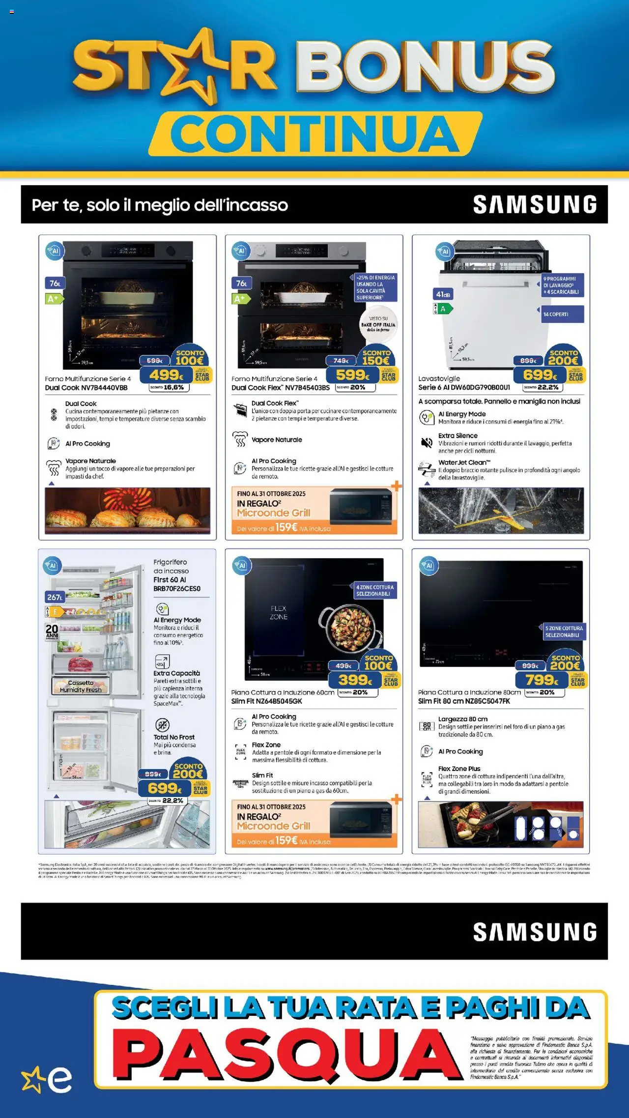 Volantino Euronics del 09.10.2025 | Pagina: 44 | Prodotti: Piano cottura, Frigorifero, Forno, Frigorifero da incasso