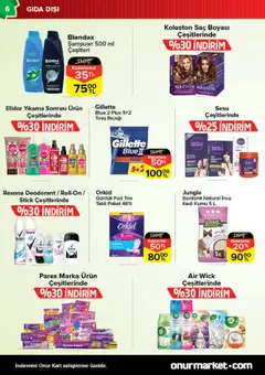 Onur Market Katalog - 24.07.2025 tarihinden itibaren geçerlidir | Sayfa: 6 | Ürünler: Şampuan, Deodorant