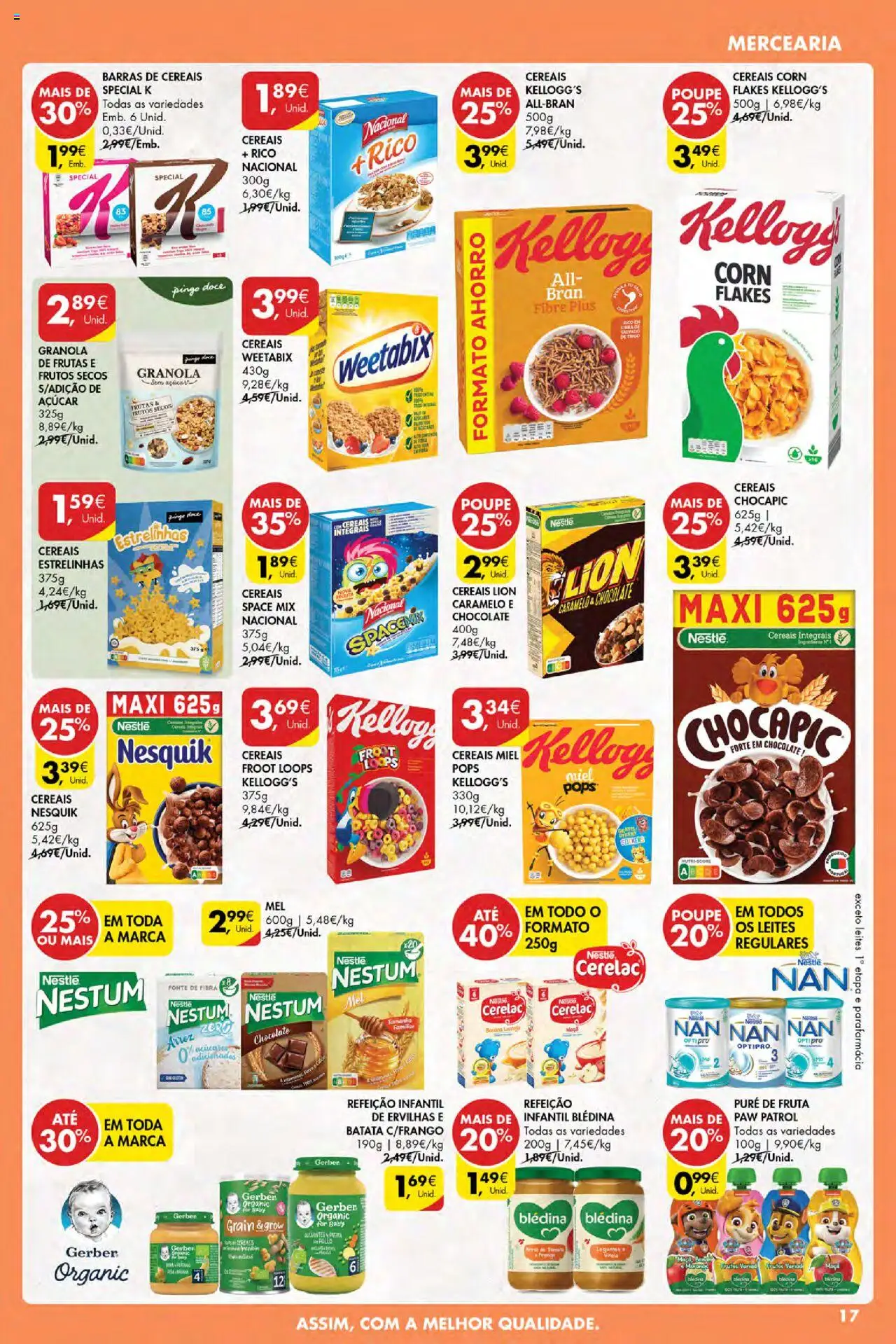 Pingo Doce Poupe Esta Semana Açores │ válido de 09.10.2025 | Página: 17 | Produtos: Nestlé, Maça, Chocolate, Mel