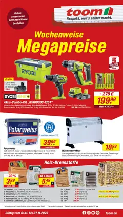 Toom Baumarkt Prospekt 	 ab 01.11.2025 gültig