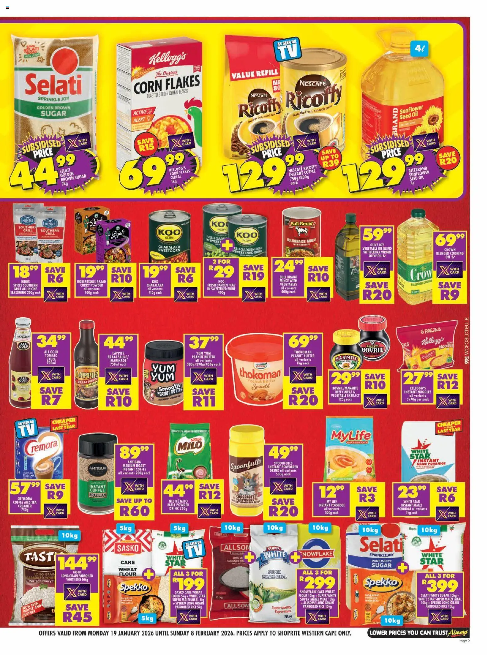 New Shoprite catalogue – valid from 19.01.2026 | Page: 5 | Products: Cake, Grill, Oil, Flakes