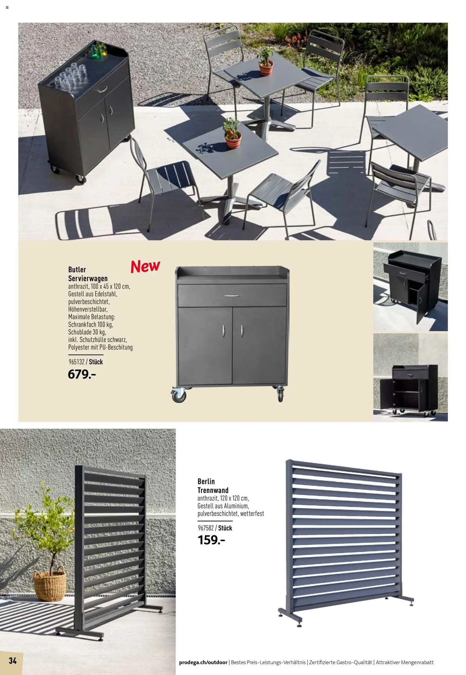 Prodega Aktionen Outdoor-Ausstattung – gültig ab 01.03.2026 | Seite: 34 | Produkte: Servierwagen