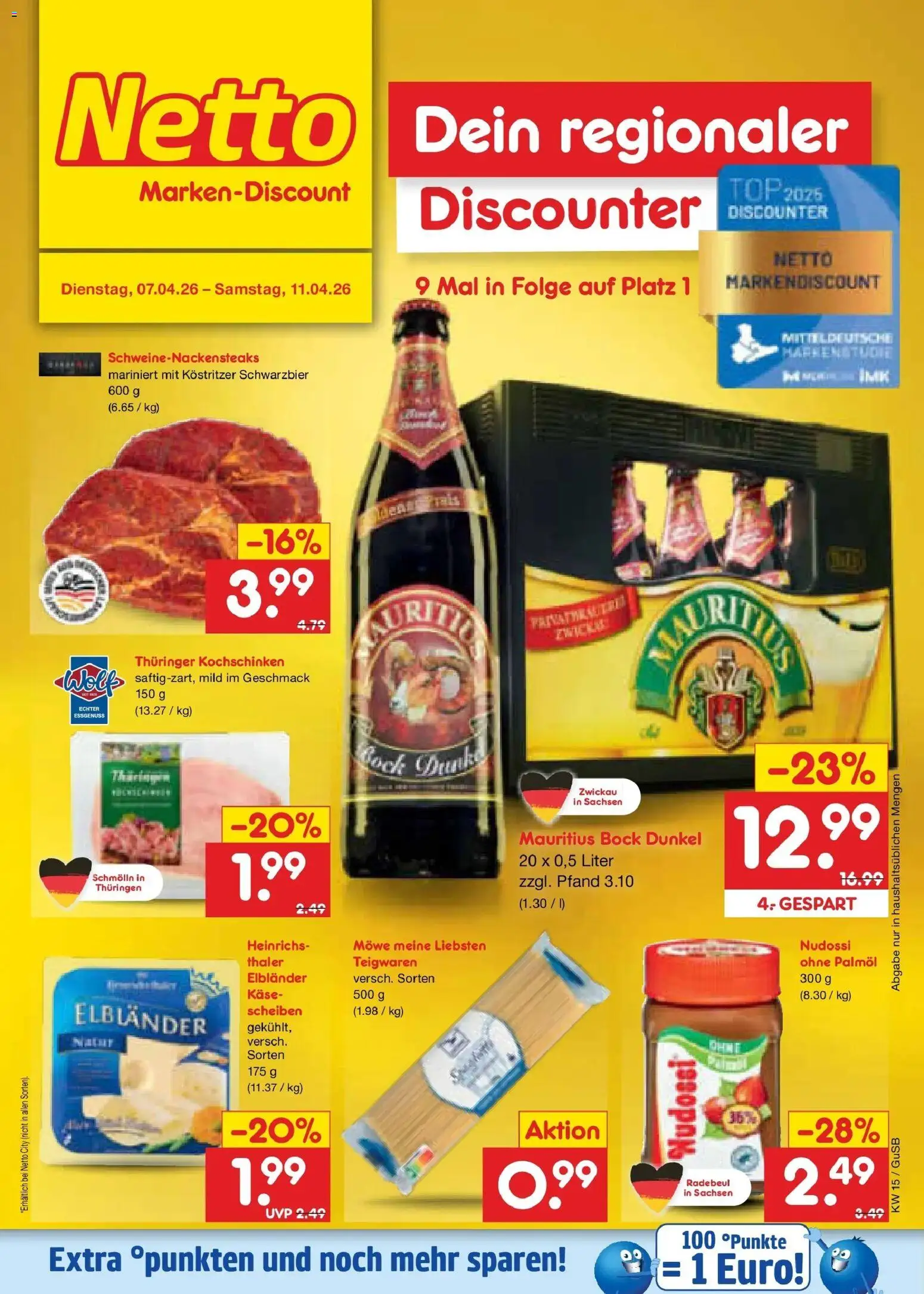 Netto Marken-Discount Prospekt Machern	 – gültig ab 07.04.2026 | Seite: 26 | Produkte: Top, Käse, Kostritzer
