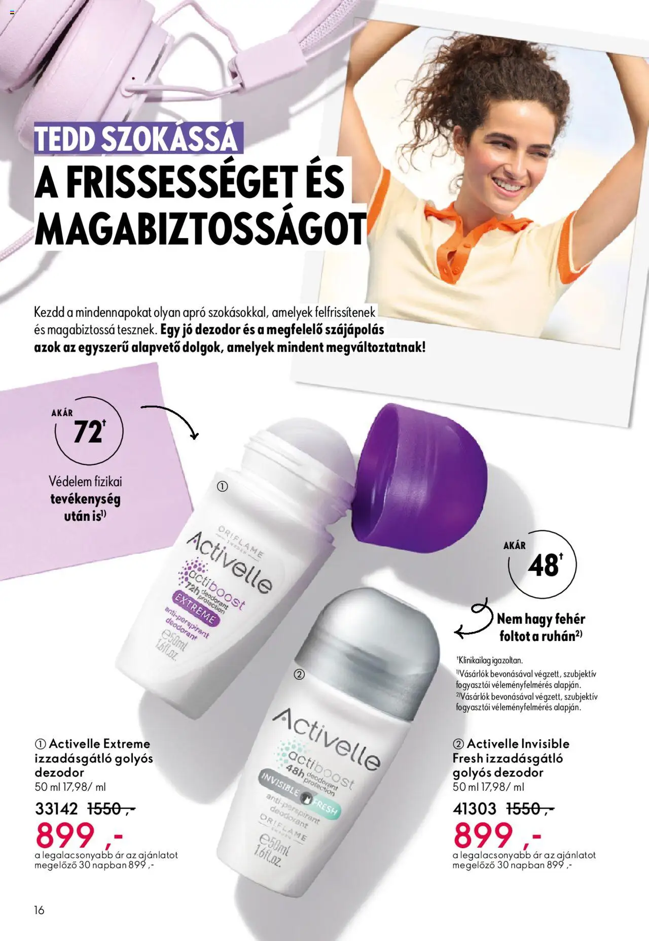 Oriflame akciós ujság - amely érvényes a következő dátumtól: 01.10.2025 | Oldal: 16 | Termékek: Dezodor, Izzadásgátló