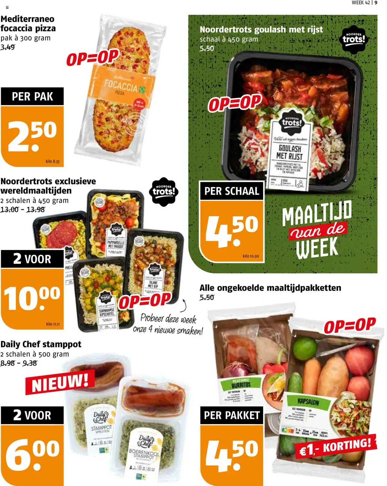 {H1} | Pagina: 9 | Producten: Boerenkool, Pizza, Rijst, Schaal