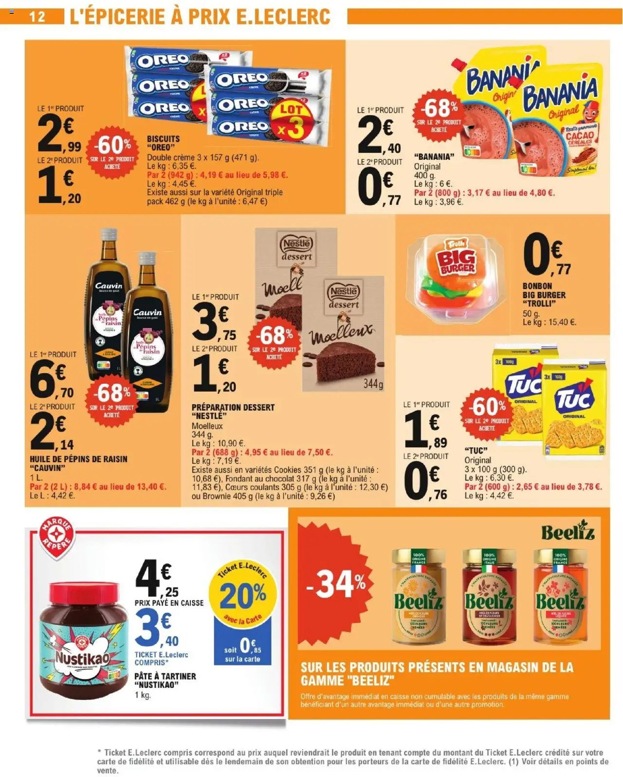  | Page: 12 | Produits: Cookies, Pâte à tartiner, Miel, Huile