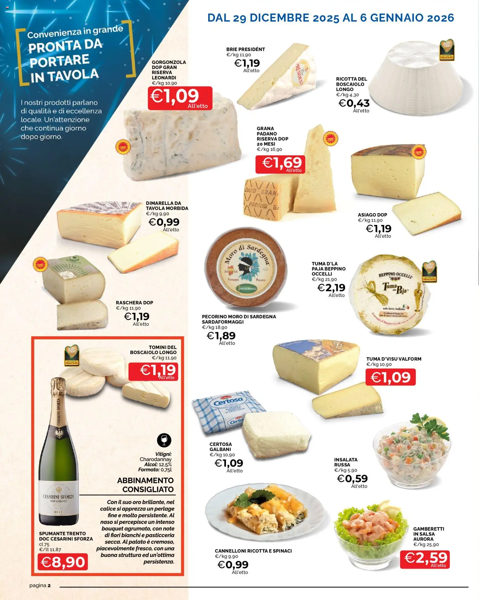 Volantino Mercatò del 29.12.2025 | Pagina: 2 | Prodotti: Formaggio, Spumante, Ricotta, Gorgonzola
