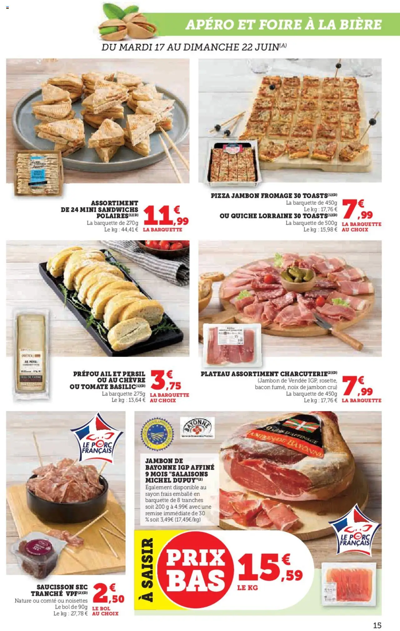  | Page: 15 | Produits: Ail, Jambon, Bière, Noix