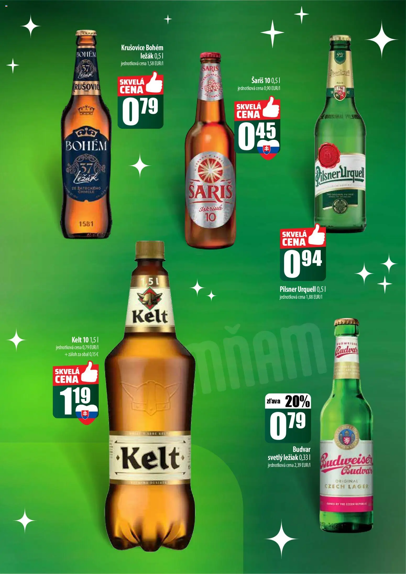 Nové COOP Jednota akcie – leták je platný od 18.12.2025 | Strana: 53 | Produkty: Kelt, Krušovice, Budvar, Šariš