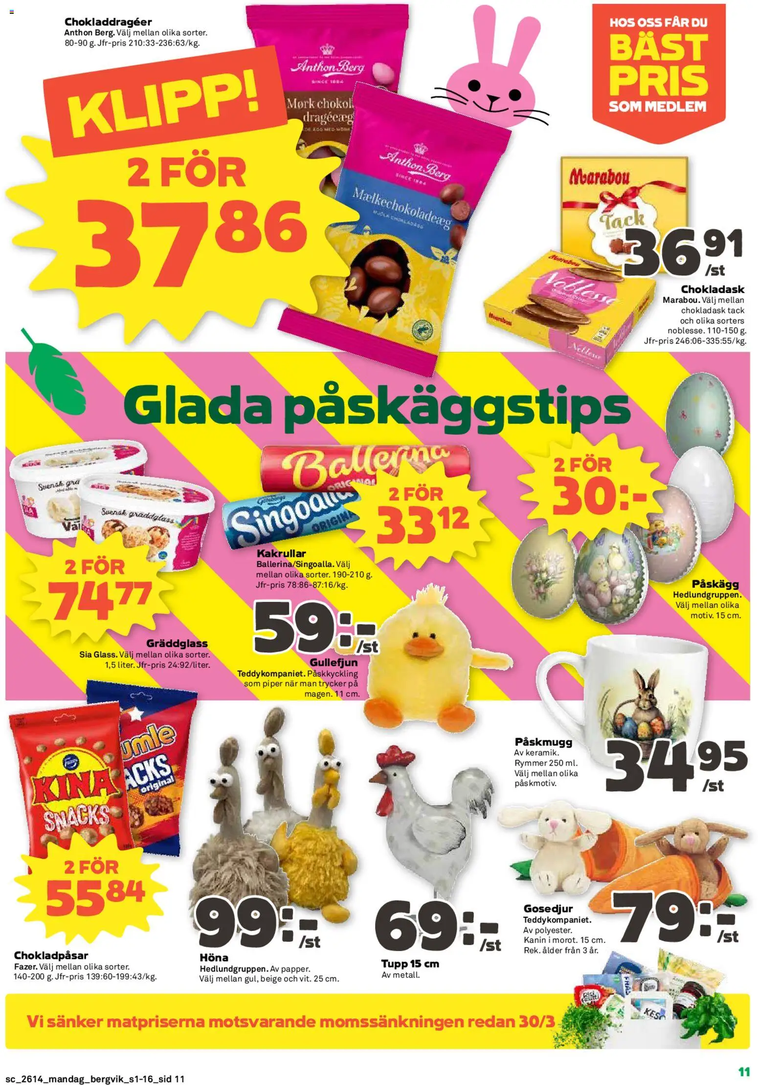 Stora Coop reklamblad aktuell från 30.03.2026 | Sida: 11 | Produkter: Ballerina, Fräs