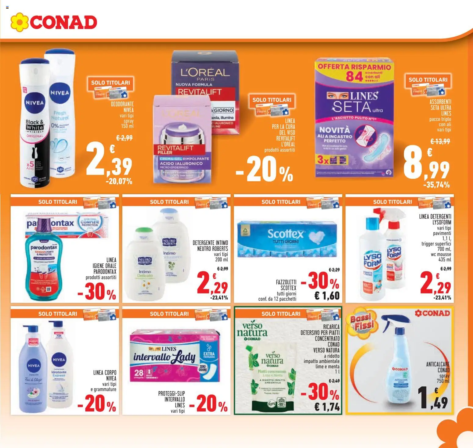 Volantino Conad del 29.01.2026 | Pagina: 21 | Prodotti: Crema, Detergente intimo, Fazzoletti, Intimo