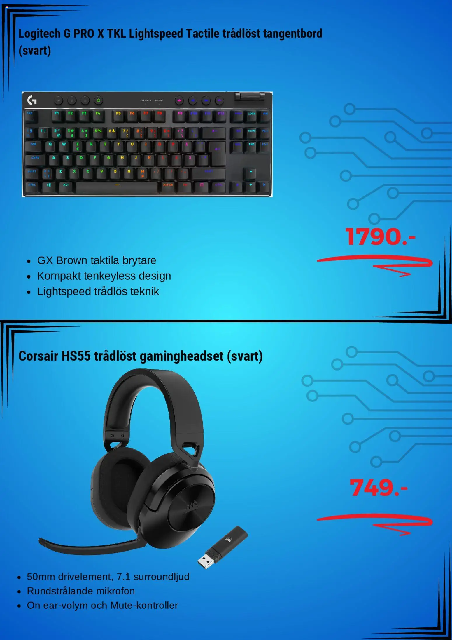 Elgiganten reklamblad aktuell från 02.03.2026 | Sida: 5 | Produkter: Tangentbord, Mikrofon