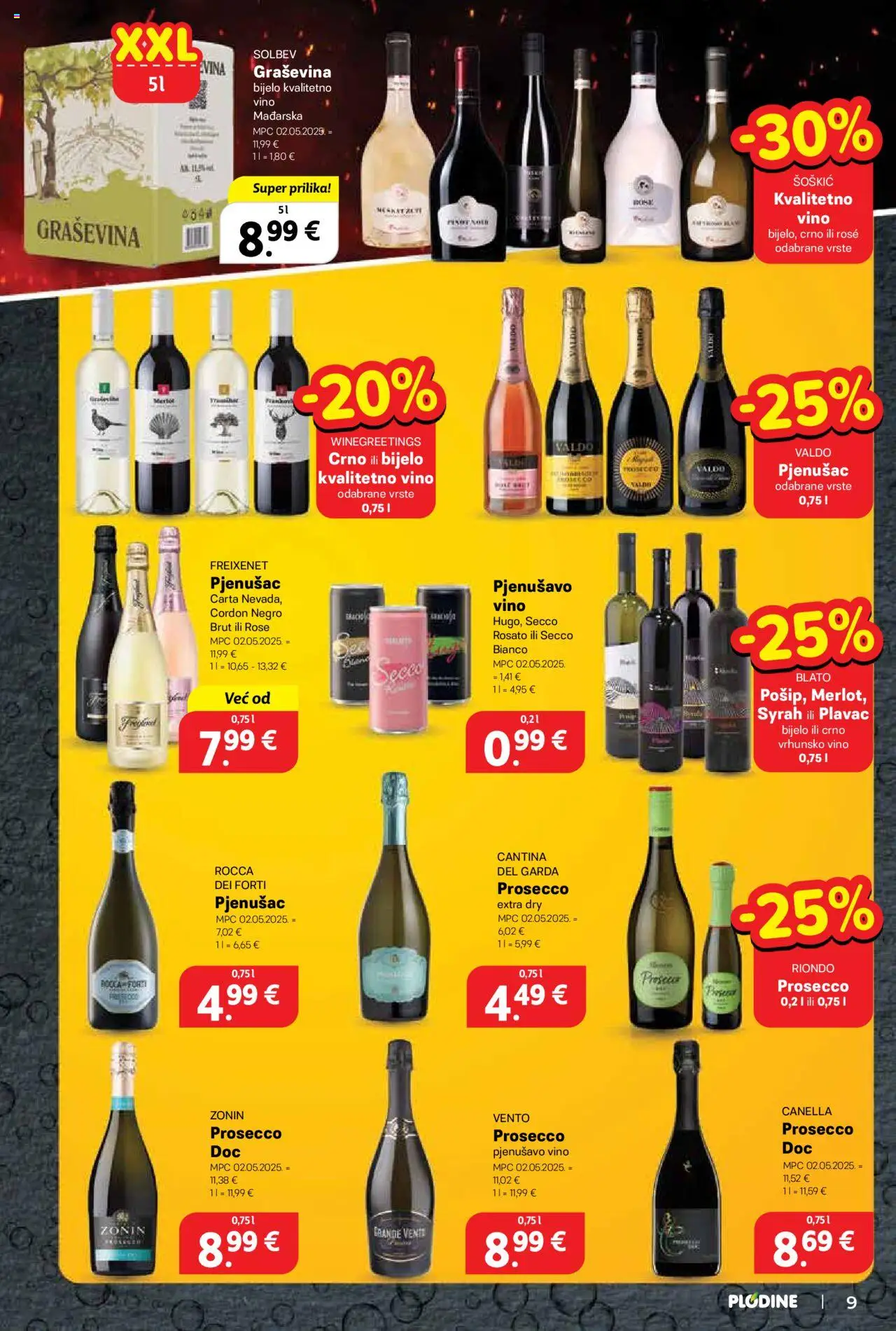 Plodine katalog | vrijedi od 02.07.2025 | Stranica: 9 | Proizvodi: Prosecco, Vino