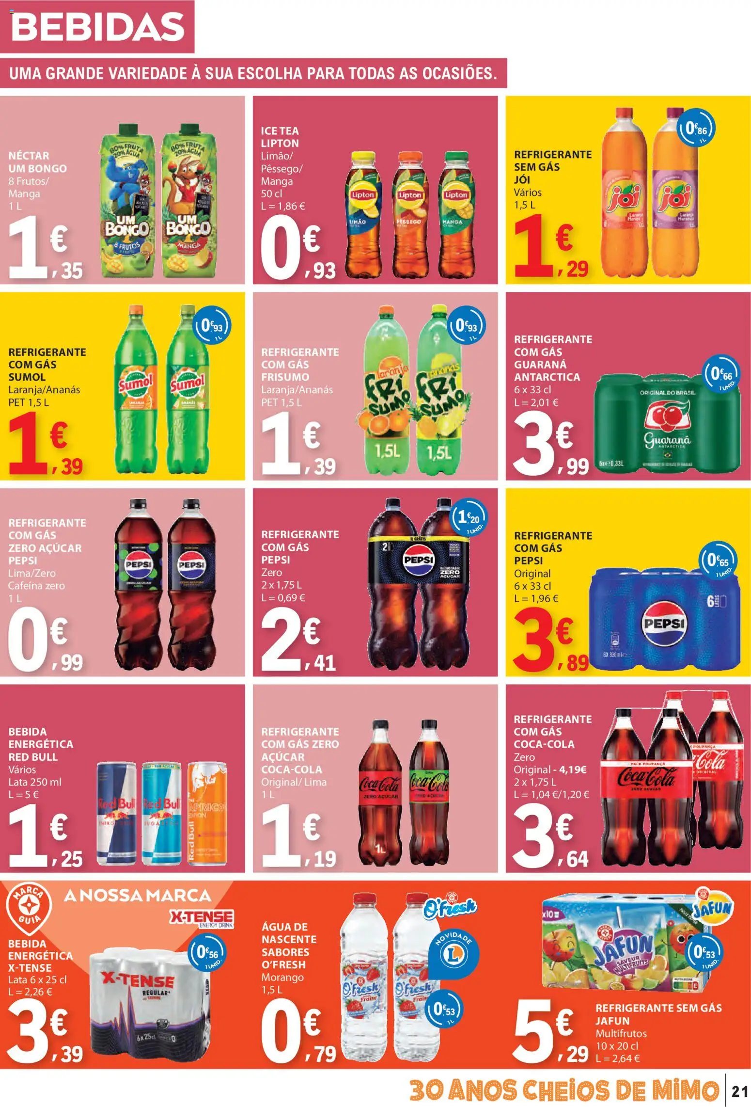E.Leclerc folheto │ válido de 29.01.2026 | Página: 21 | Produtos: Refrigerante, Sumo, Açúcar, Bebida