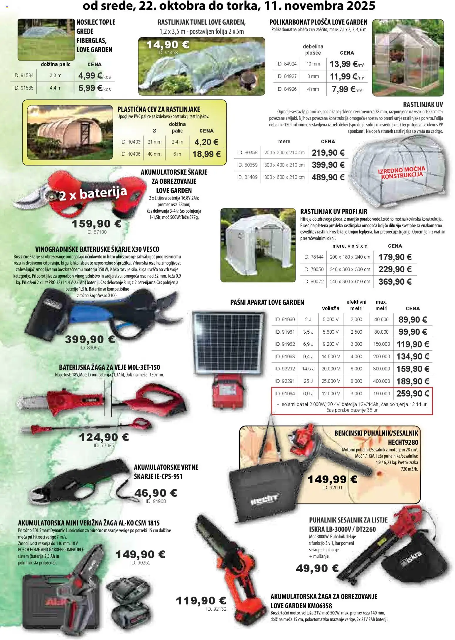 Novi Živex katalog ponudbe – veljaven od 22.10.2025 | Stran: 3 | Izdelki: Teza, Verižna žaga, Baterije, Folija
