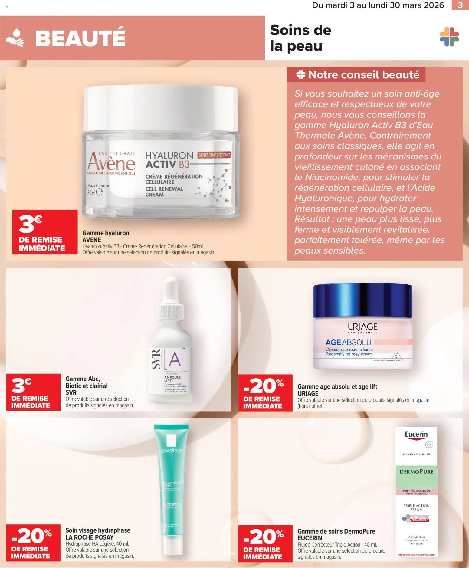 {H1} | Page: 3 | Produits: Serum, Eau thermale, Correcteur, Crème