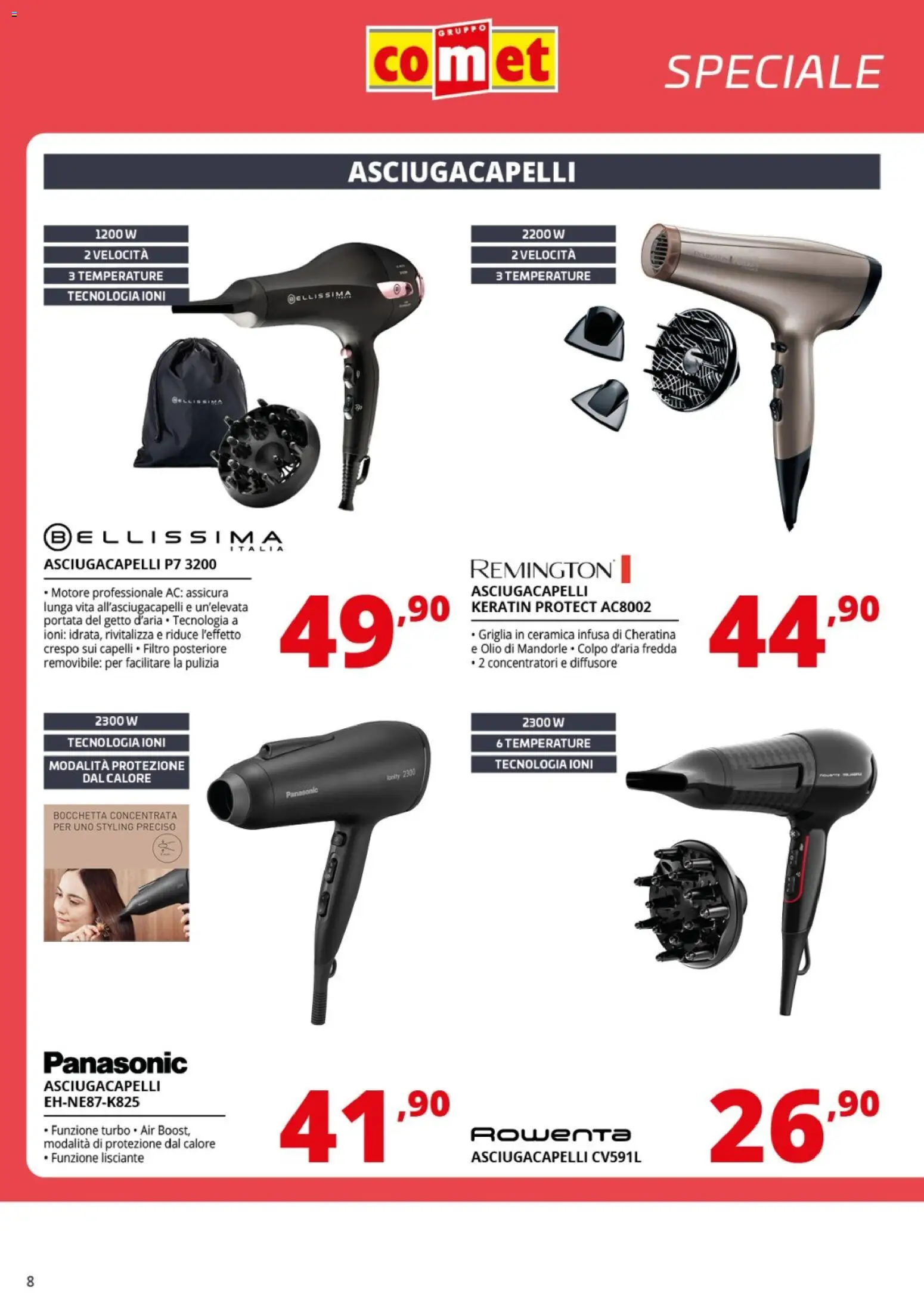 Volantino Comet del 20.02.2026 | Pagina: 8 | Prodotti: Olio, Griglia, Asciugacapelli