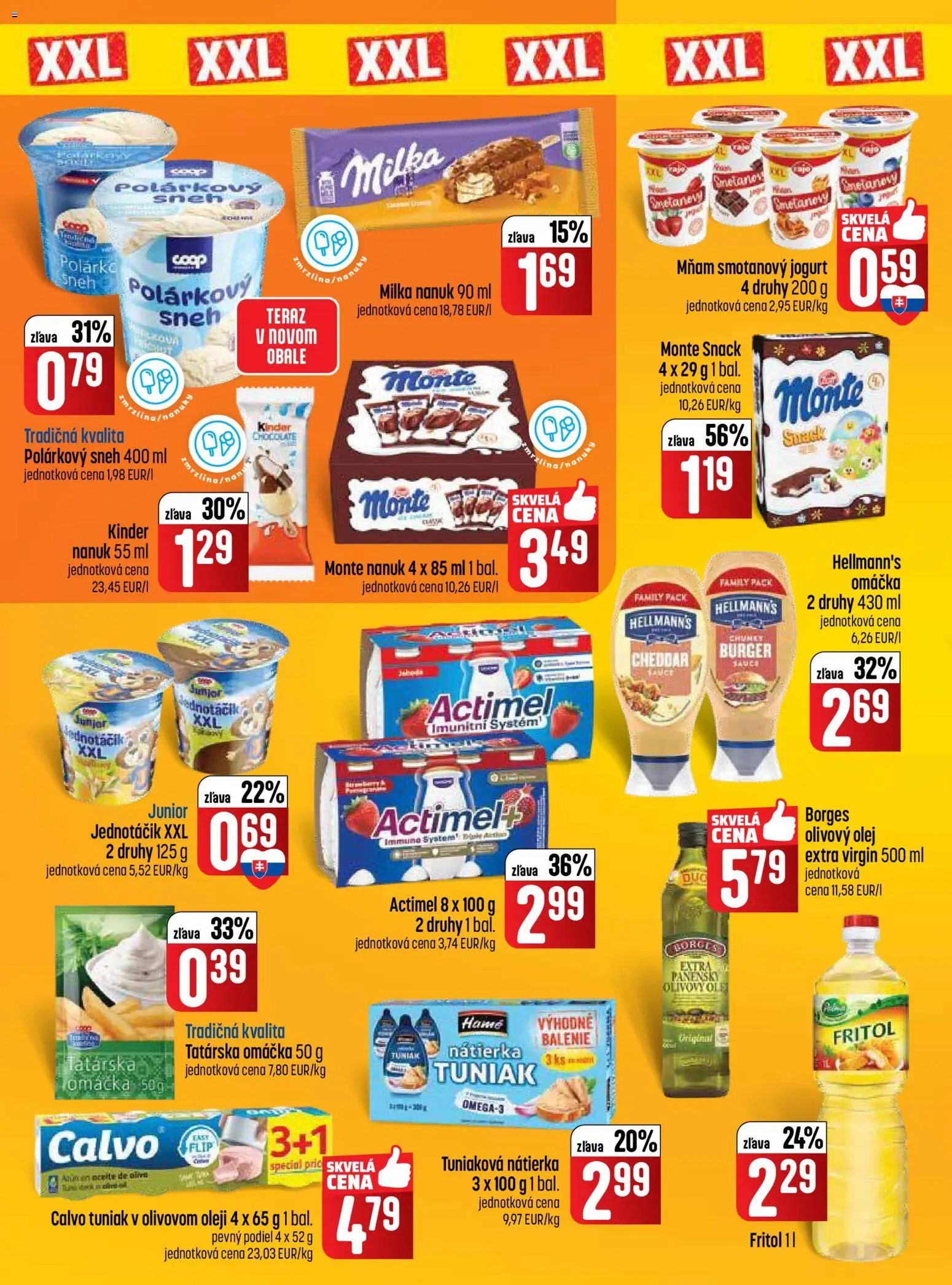 Nové COOP Jednota akcie – leták je platný od 16.04.2026 | Strana: 4 | Produkty: Jogurt, Tuniak, Nanuk, Tatárska omáčka