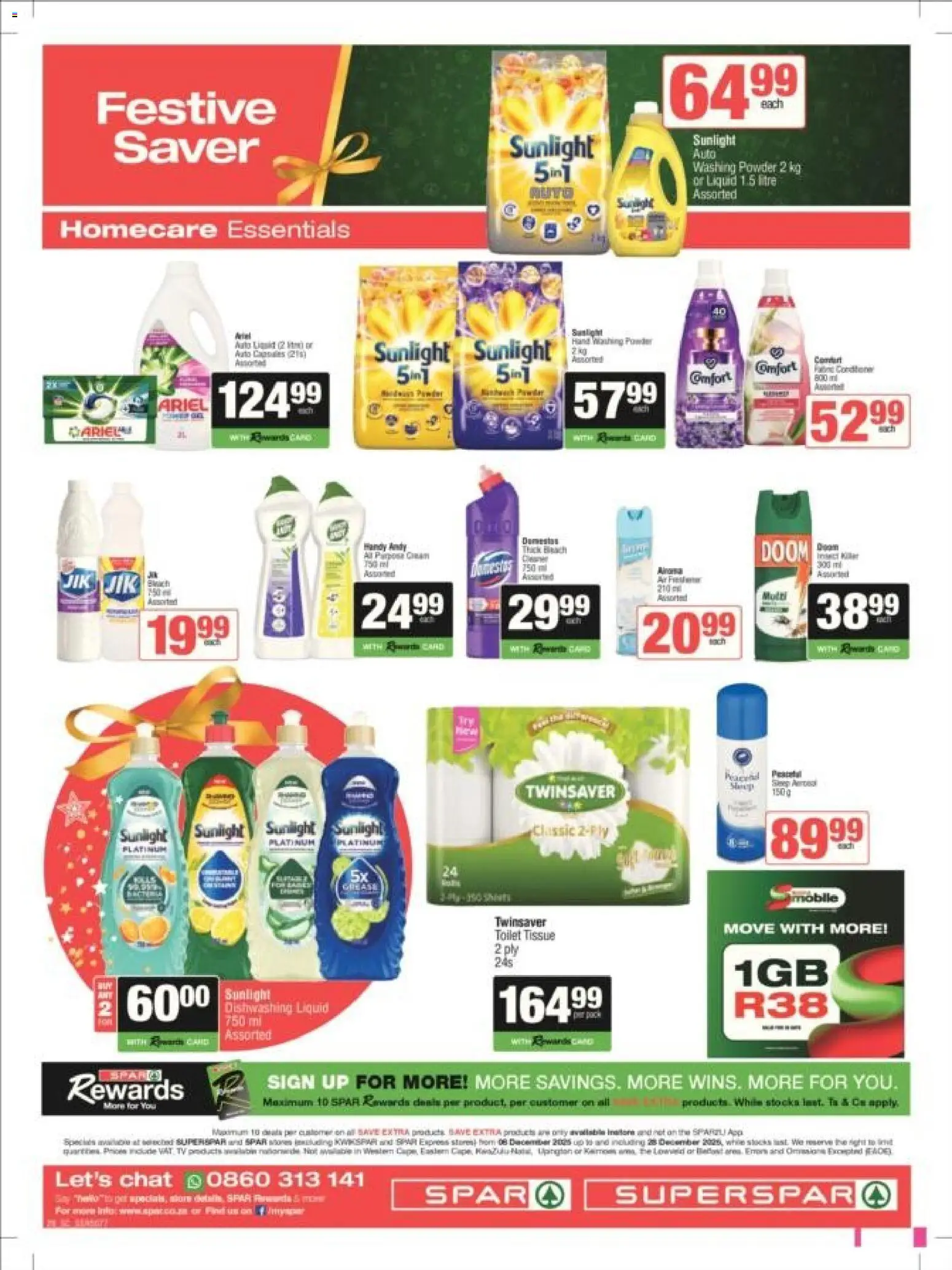New Superspar catalogue – valid from 08.12.2025 | Page: 20 | Products: TV, Toilet, Washing powder, Dishwashing liquid