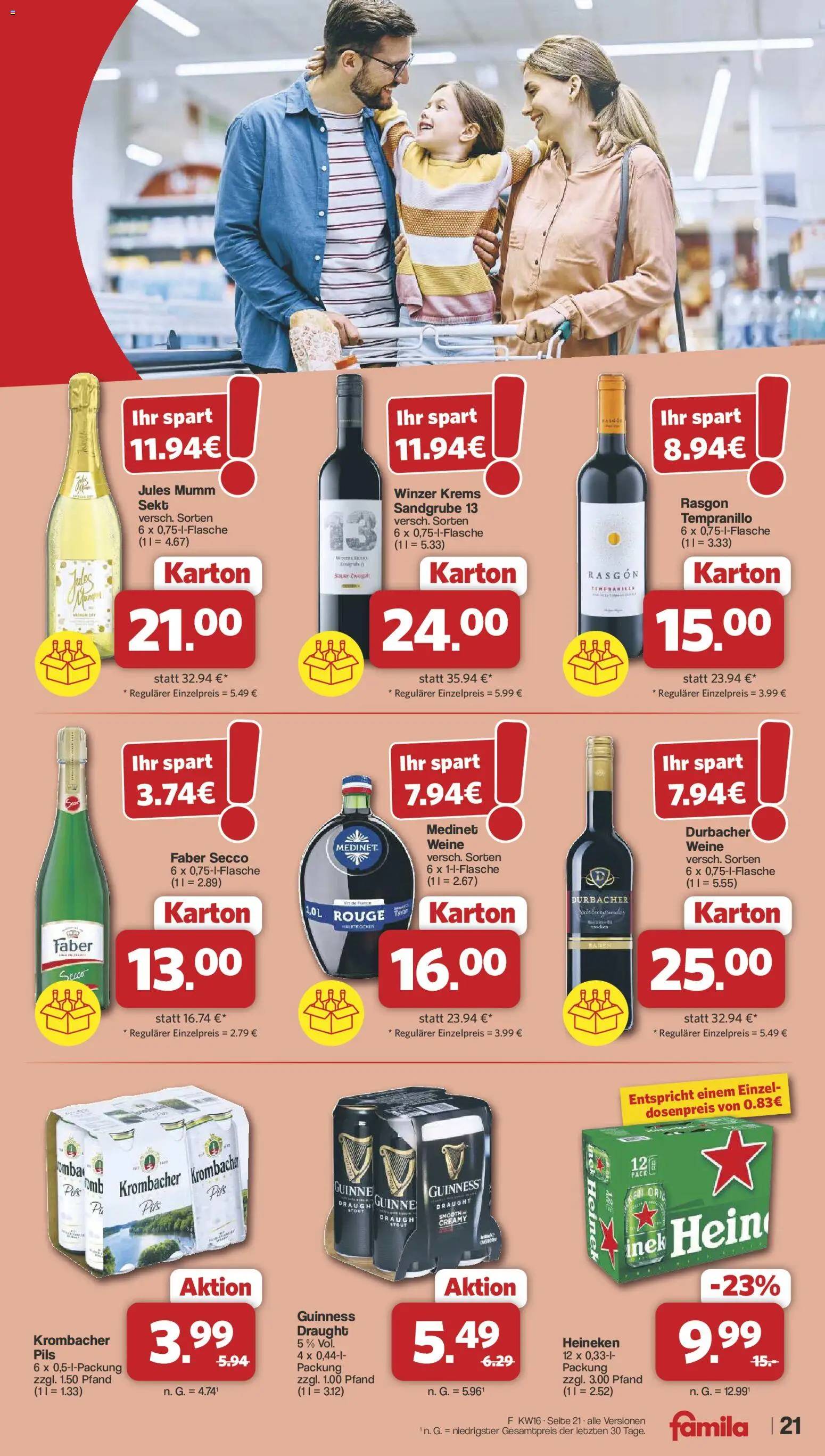 Famila Nordwest Prospekt 	 – gültig ab 13.04.2026 | Seite: 23 | Produkte: Mumm sekt, Sekt, Pils, Krombacher
