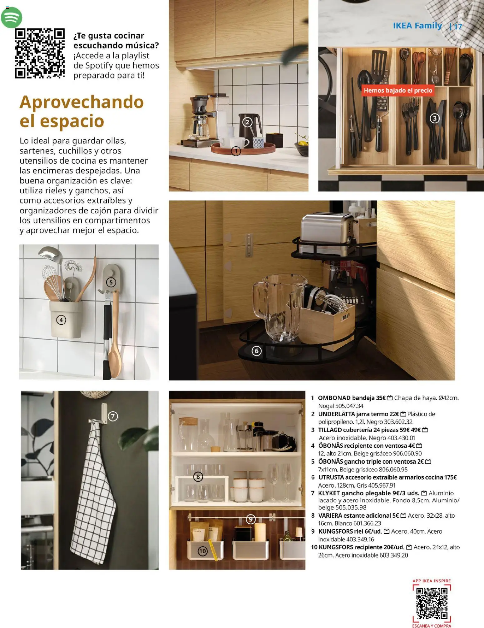 Catálogo IKEA Family Mallorca │ válido desde el 01.01.2026 | Página: 17 | Productos: Cocina, Bandeja, Estante, Cubertería