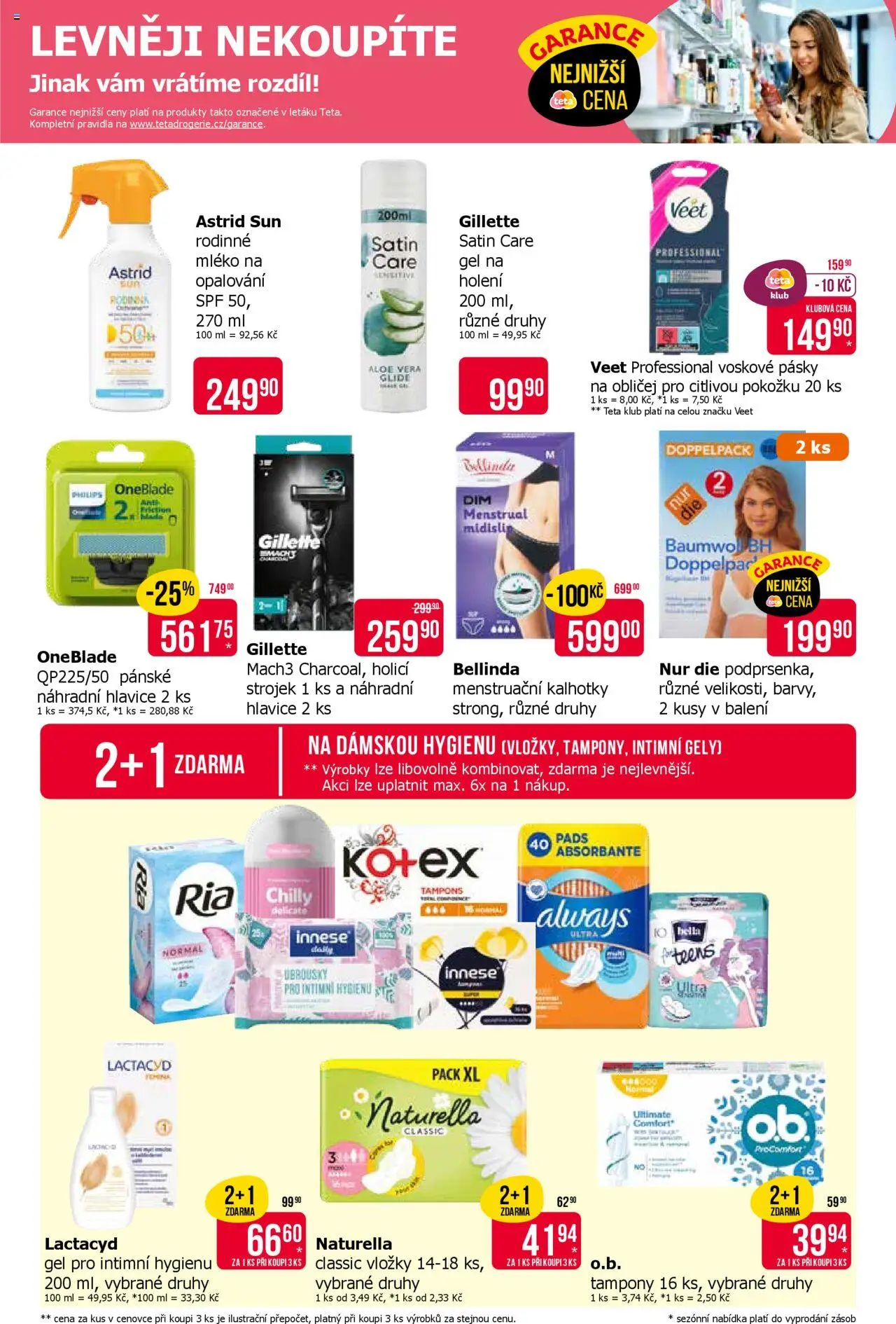 TETA Drogerie leták od 14.08.2025 | Strana: 9 | Produkty: Mléko, Vložky, Gel na holení, Gillette Mach3