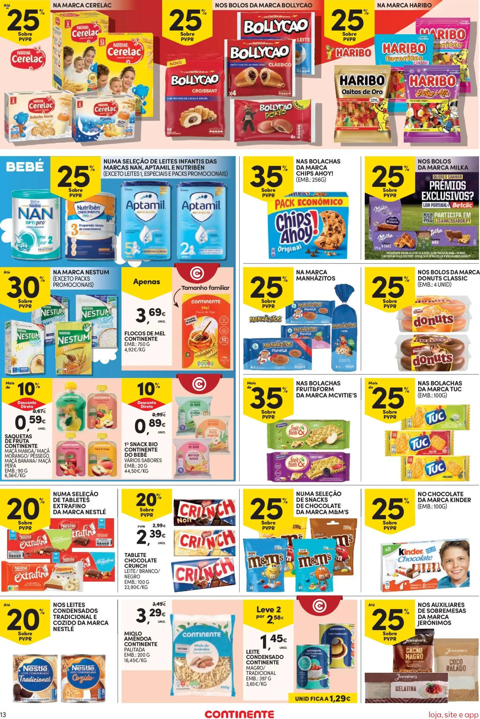 Continente Semanal Continente Bom Dia │ válido de 20.01.2026 | Página: 13 | Produtos: Bolachas, Chocolate, Mel, Cereais