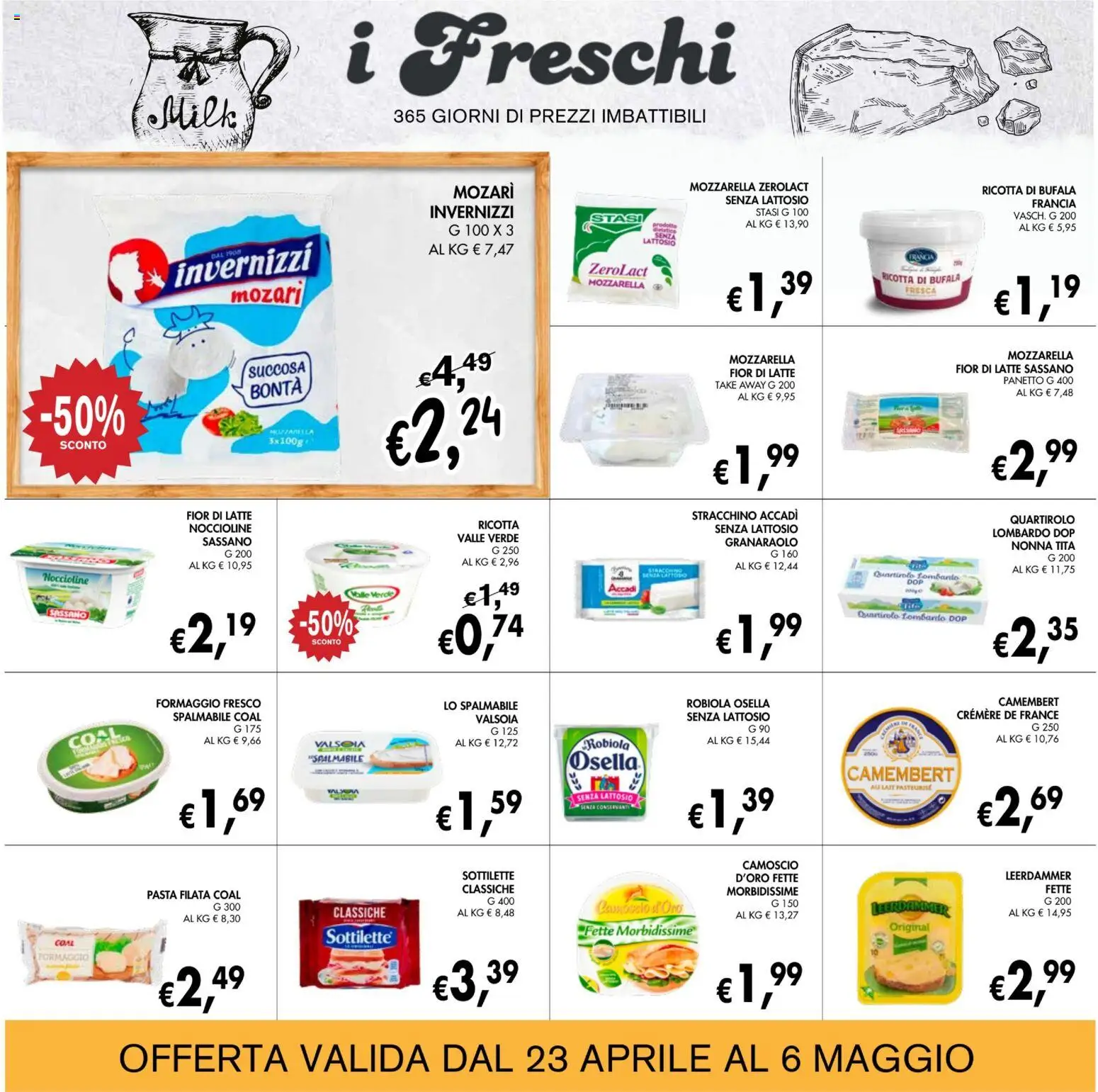 Volantino Coal del 23.04.2026 | Pagina: 10 | Prodotti: Mozzarella, Latte, Ricotta, Robiola