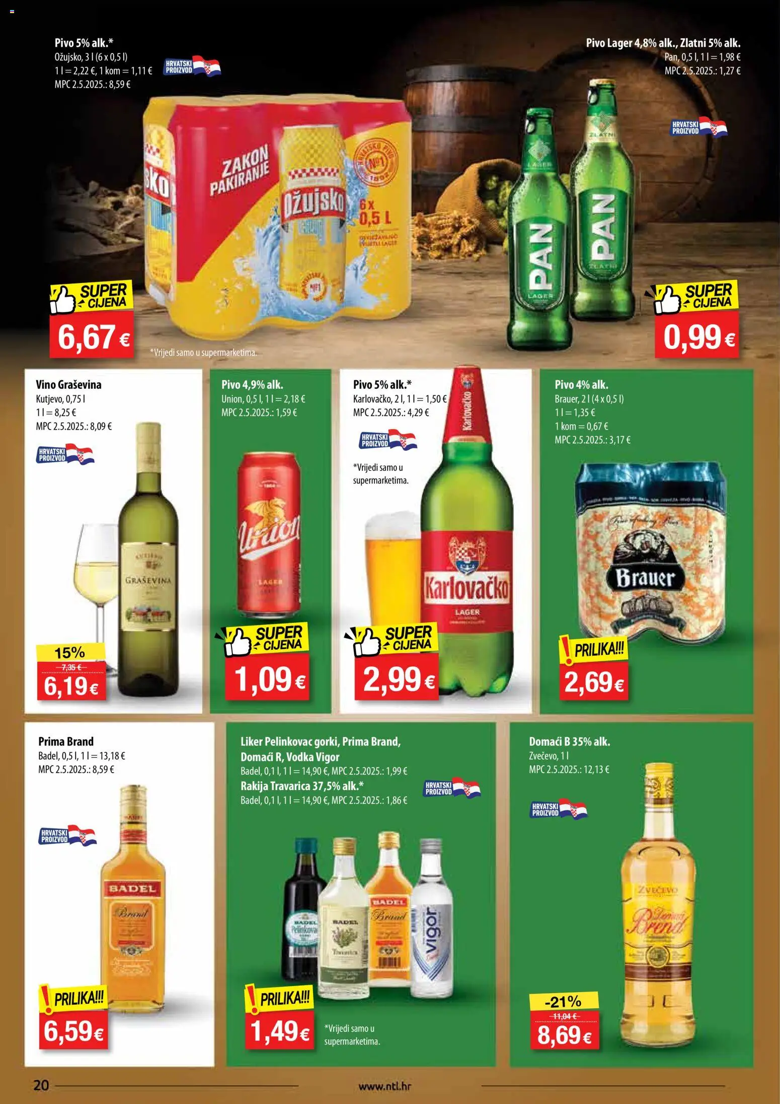 NTL katalog | vrijedi od 22.10.2025 | Stranica: 20 | Proizvodi: Karlovačko, Vino, Liker, Vodka
