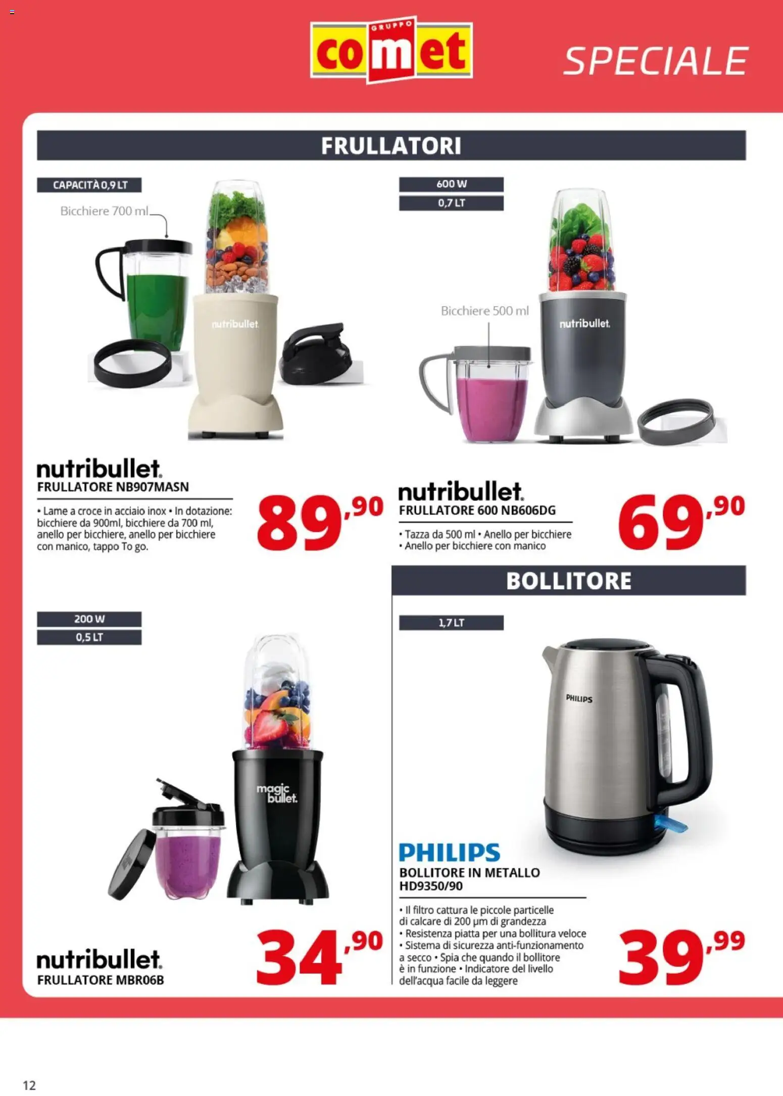 Volantino Comet del 10.04.2026 | Pagina: 12 | Prodotti: Frullatore, Anello, Bollitore