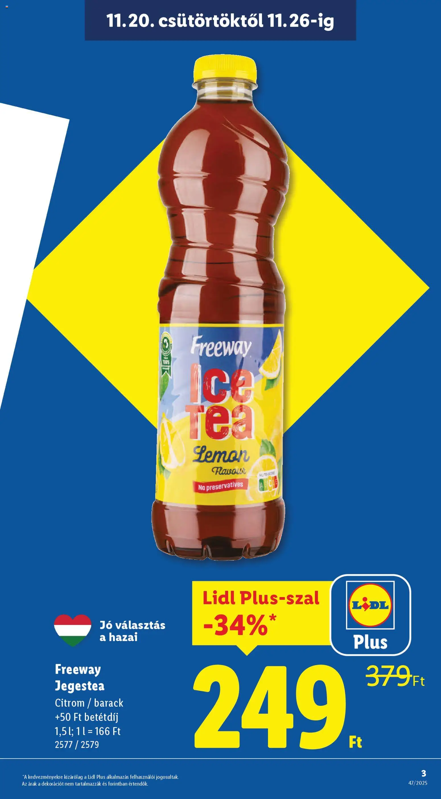 Lidl akciós ujság - amely érvényes a következő dátumtól: 20.11.2025 | Oldal: 3 | Termékek: Tea, Citrom