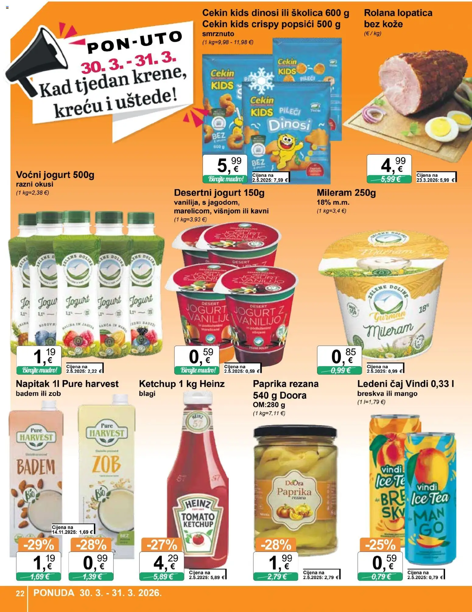 KTC katalog | vrijedi od 25.03.2026 | Stranica: 22 | Proizvodi: Jogurt, Paprika, Mango, Breskva