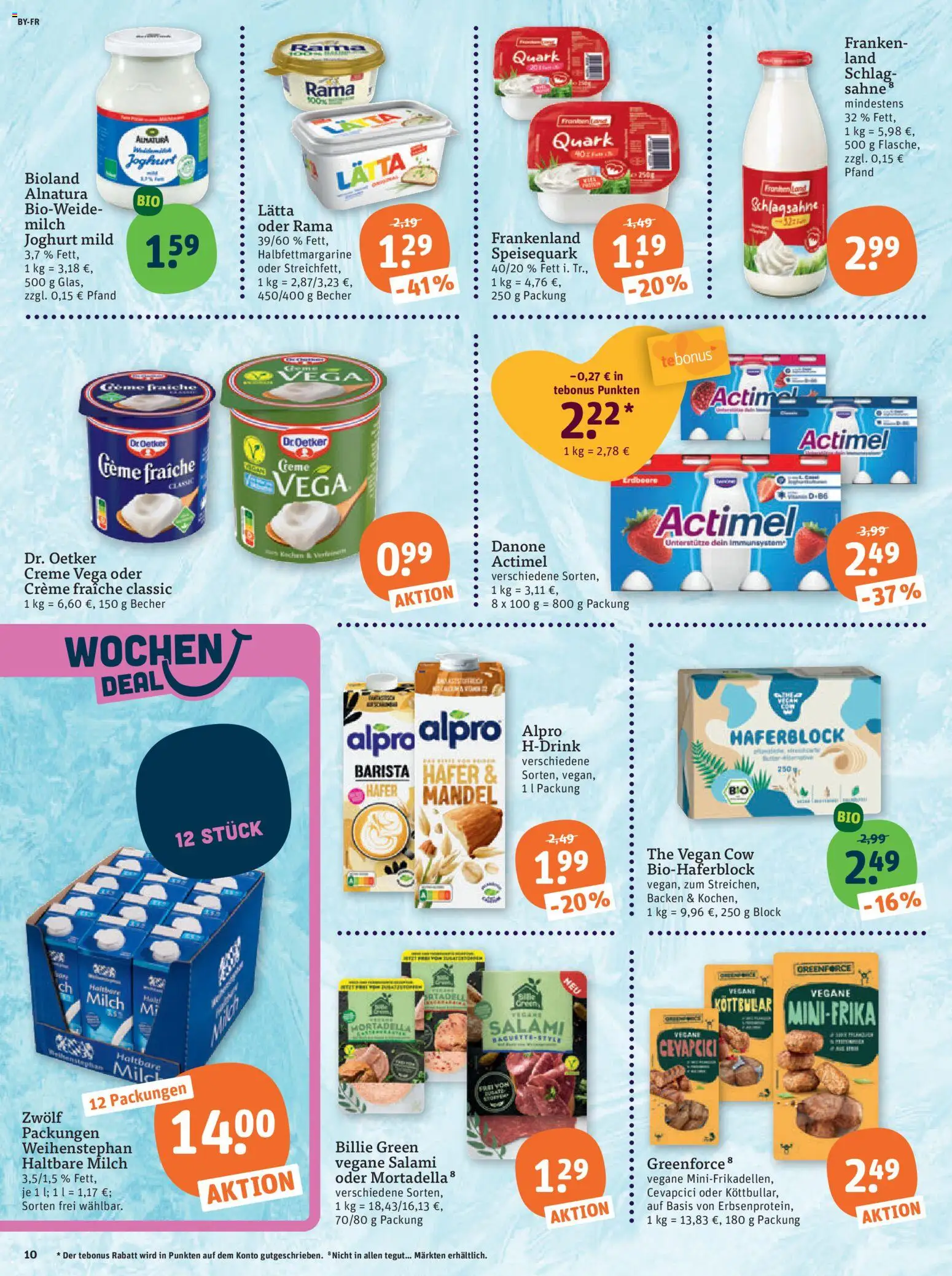 Tegut Prospekt – gültig ab 19.01.2026 | Seite: 12 | Produkte: Actimel, Rama, Joghurt, Cevapcici