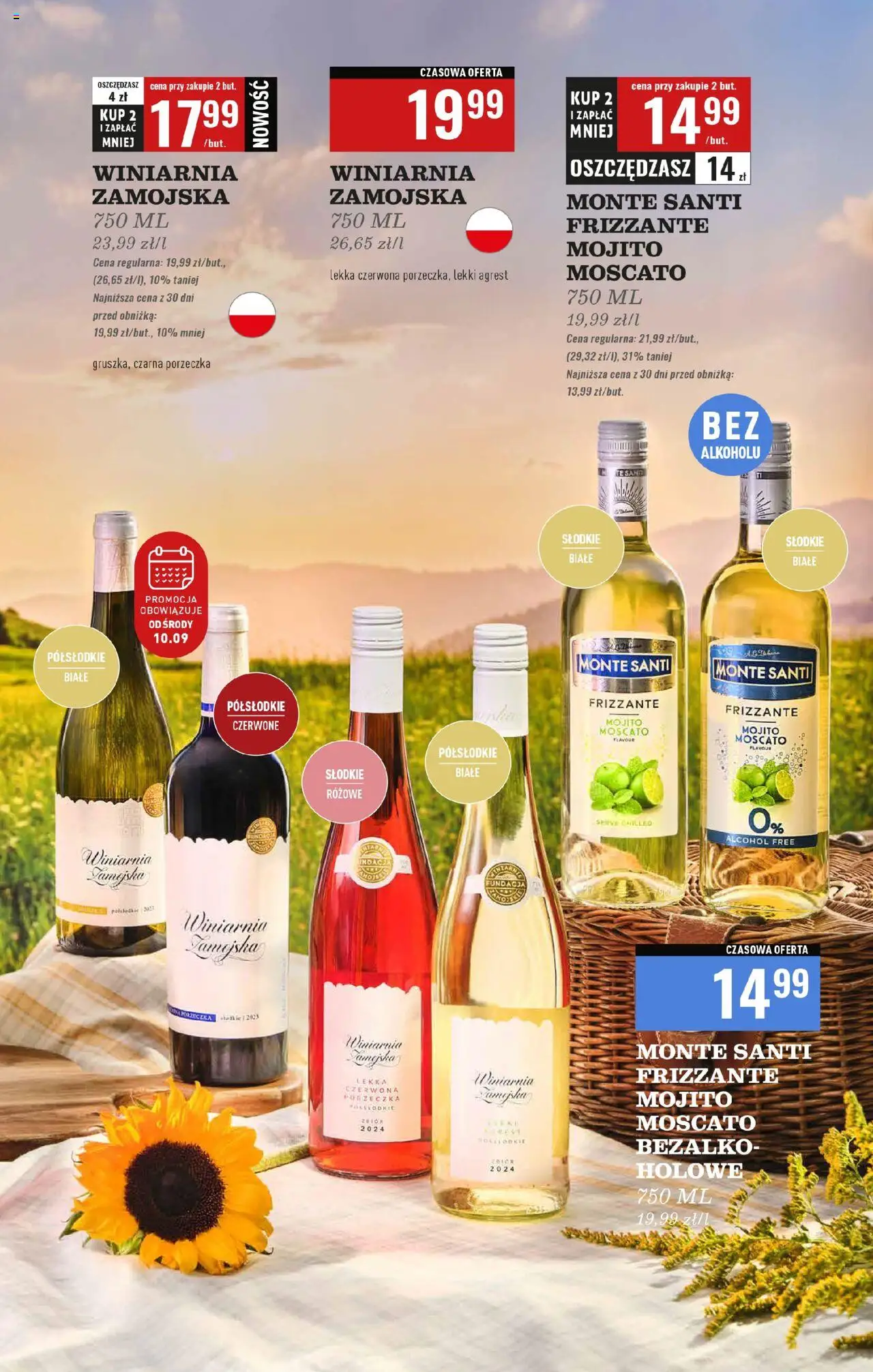Biedronka gazetka - Czas na toast od 08.09.2025 | Strona: 17 | Produkty: Winiarnia, Winiarnia Zamojska, Agrest, Monte Santi