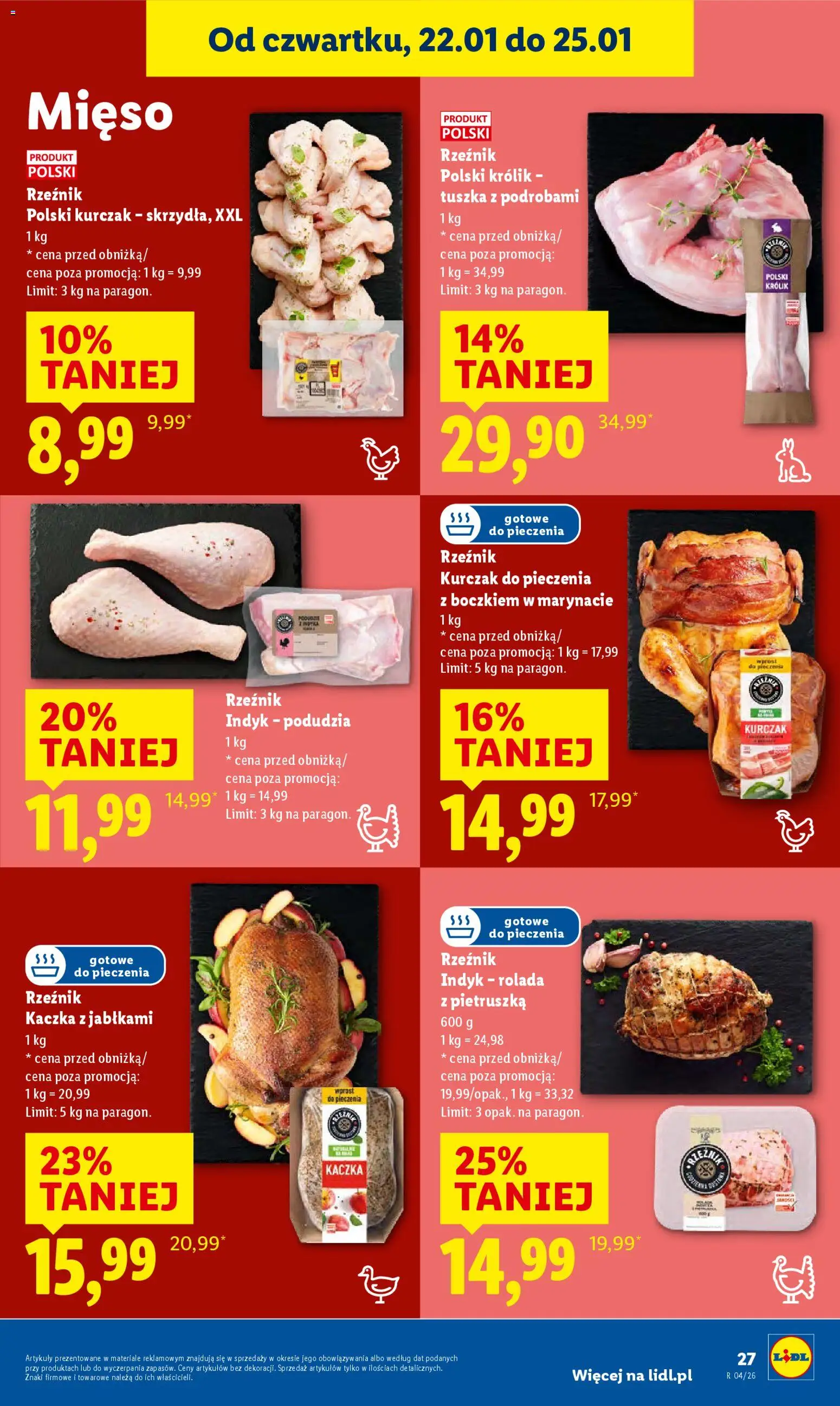Lidl Gazetka od 22.01.2026 | Strona: 27 | Produkty: Mięso, Rolada, Kaczka, Kaczka z jabłkami