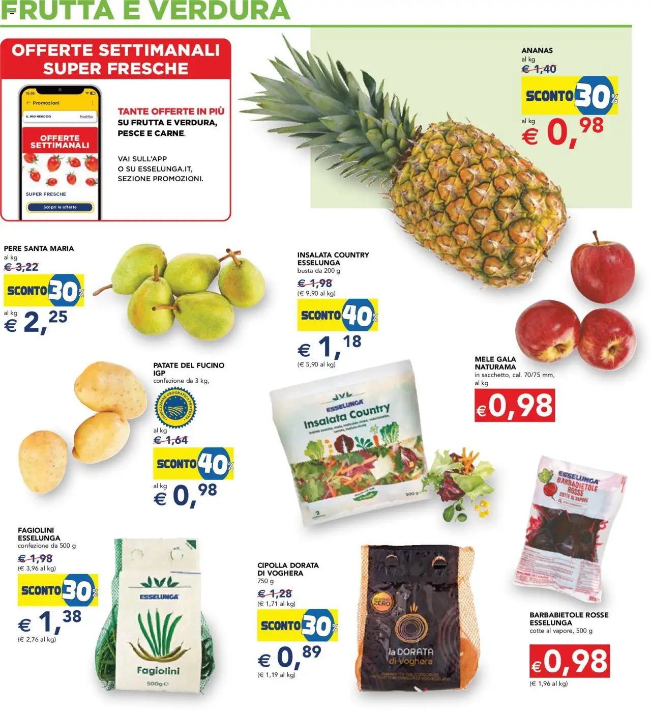 Volantino Esselunga S del 28.08.2025 | Pagina: 16 | Prodotti: Pesce, Patate, Frutta, Ananas